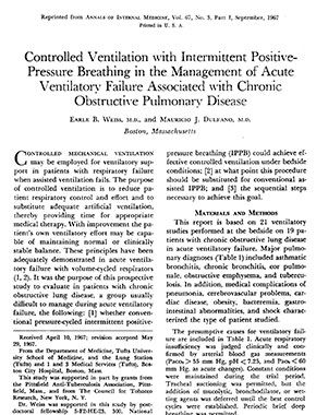 Controlled Ventilation: A personal reflection of an era in the development of respiratory medicine.